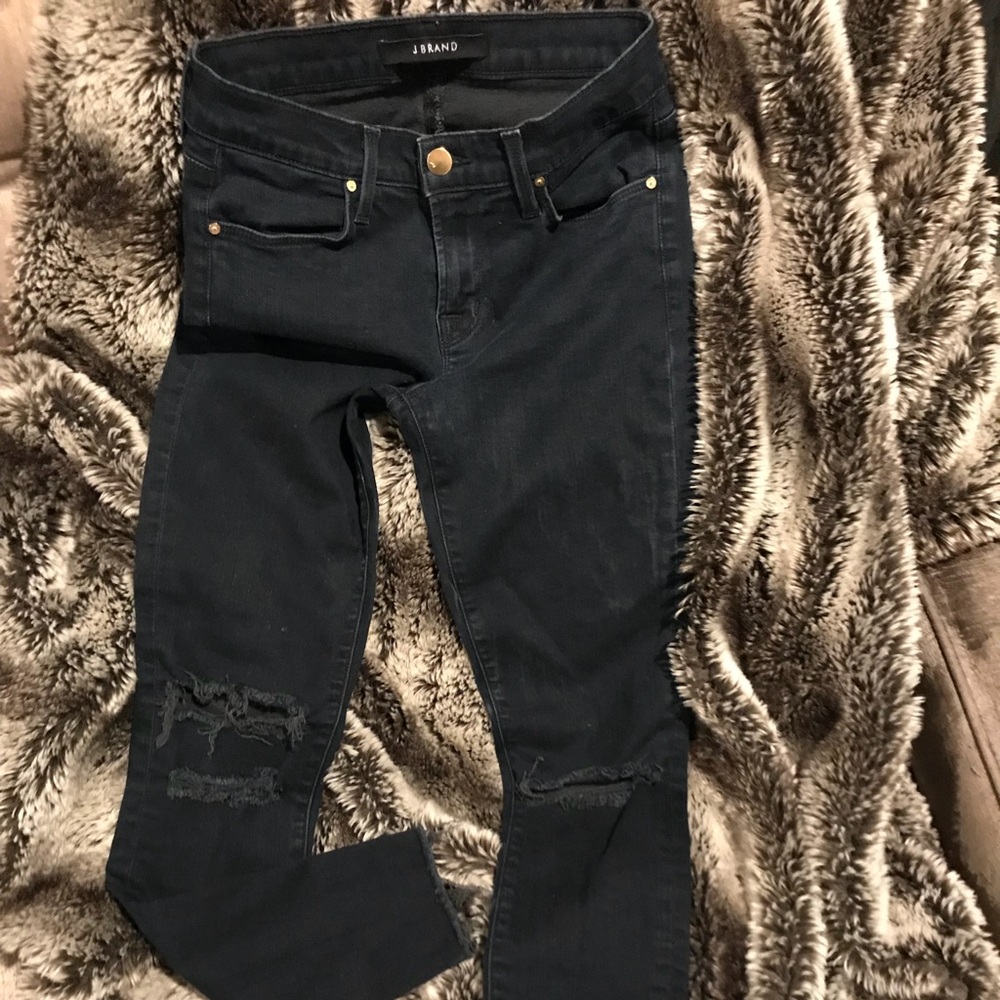 JBrand, Size 25, dark blue distressed denim